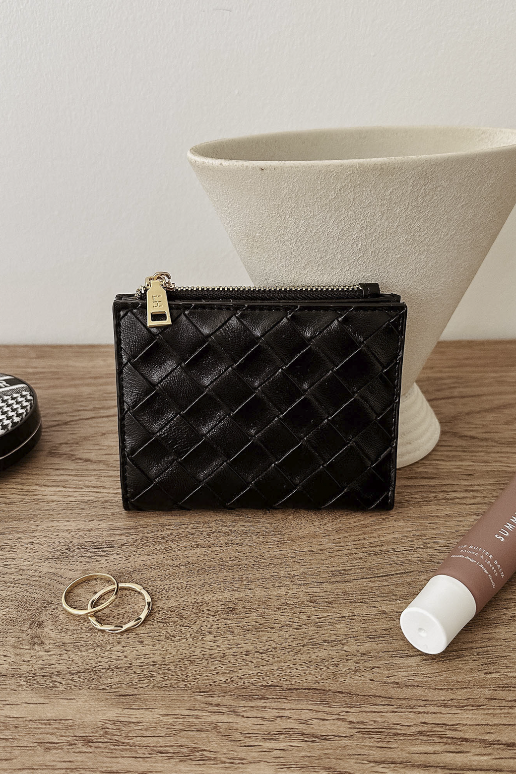 Louenhide Lily Woven Wallet Black