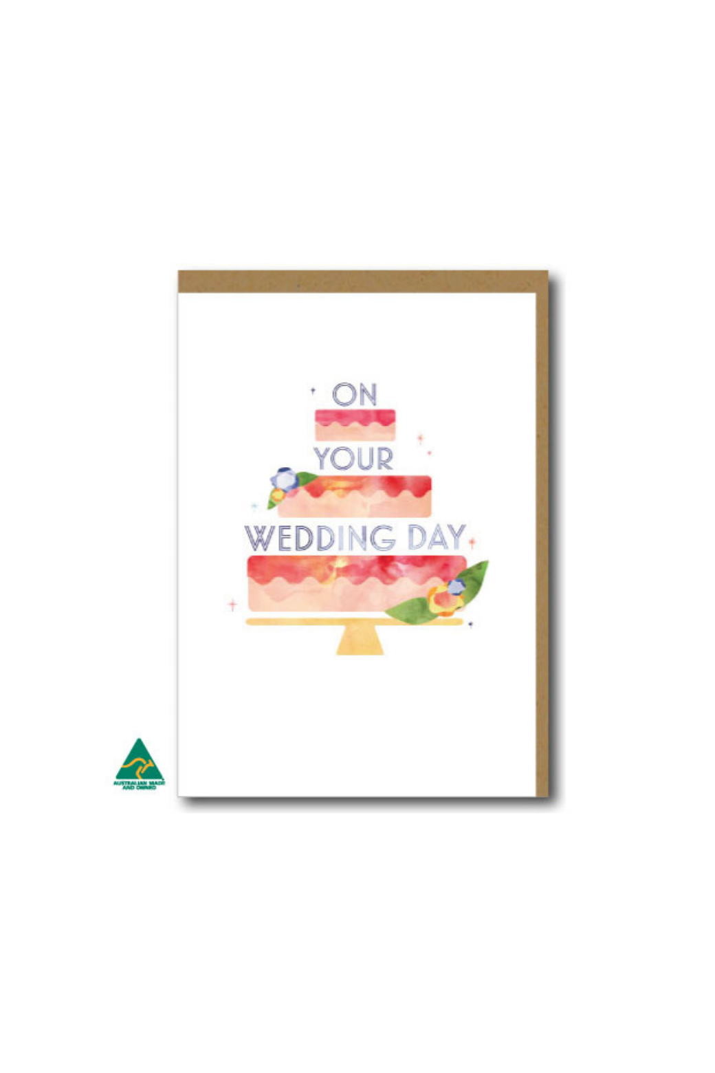 Candle Bark Creations Watercolour Wedding Cake Card