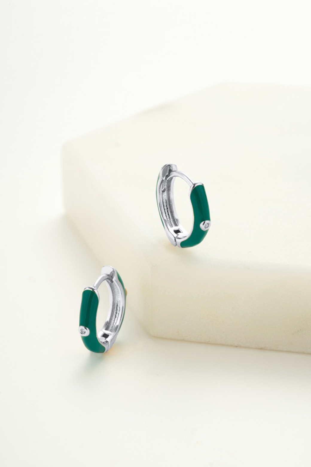 Zafino Brighton Huggie Silver Teal