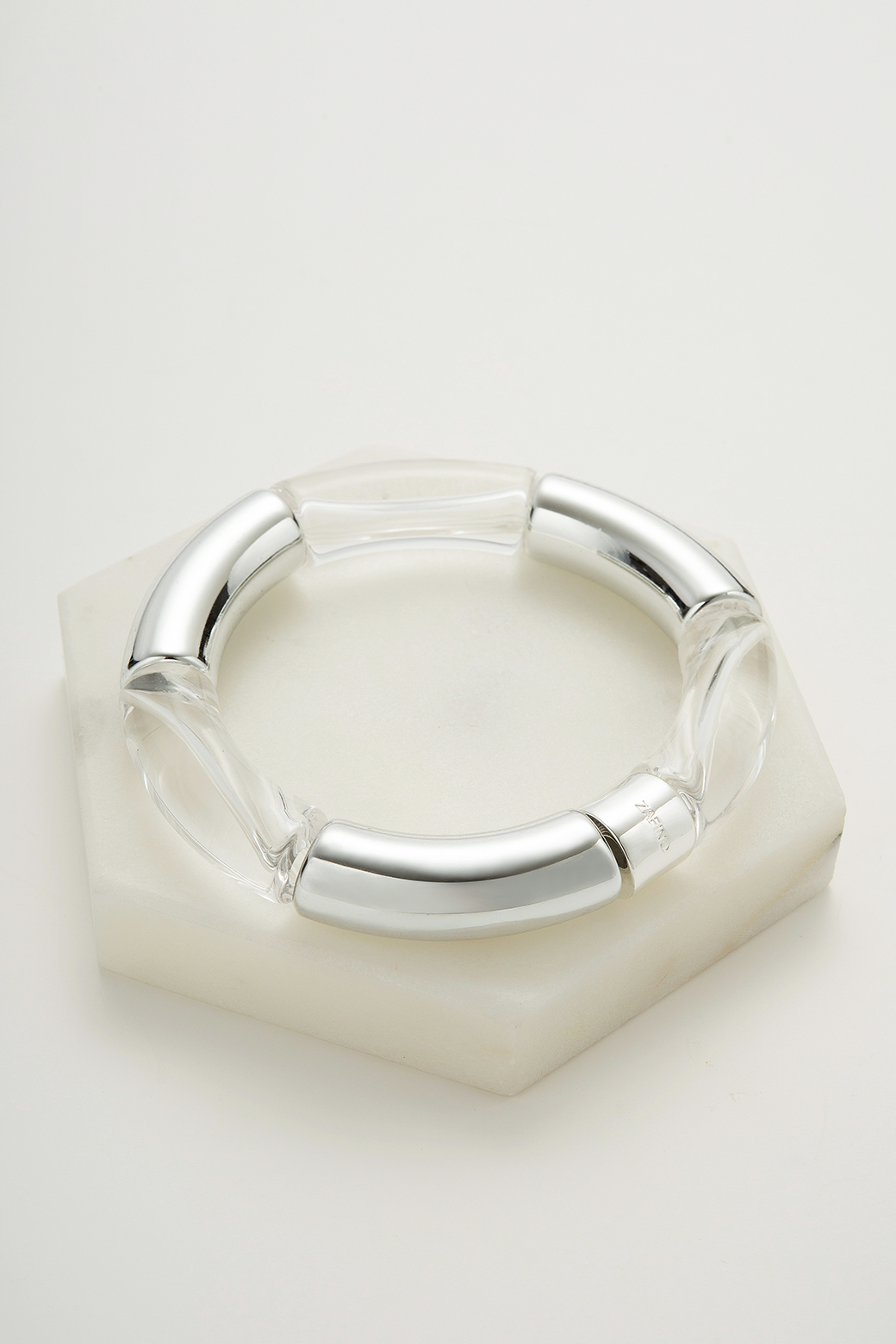 Zafino Tube Bangle Silver Clear