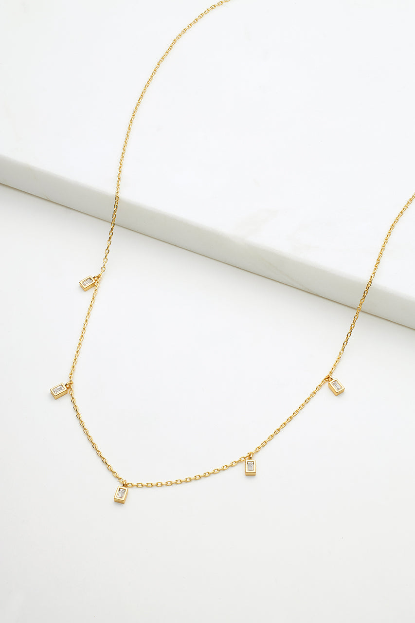 Zafino Mini Baguette Necklace Gold