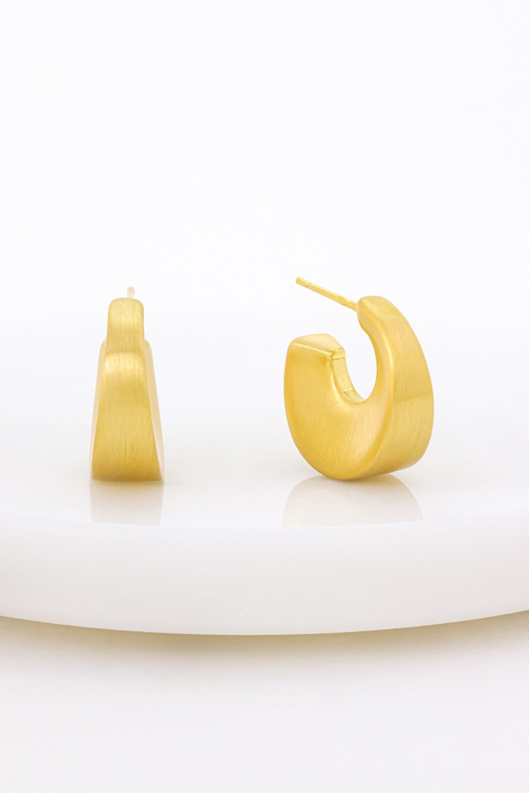 Zafino Harper Hoop Earring Brushed Gold