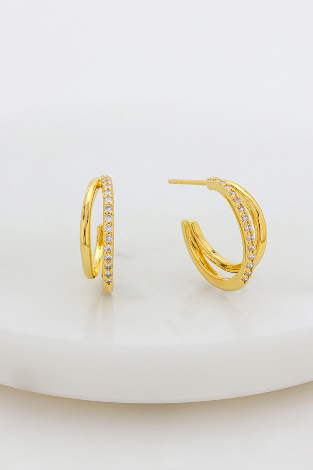 Zafino Celeste Hoop Earring Clear Gold
