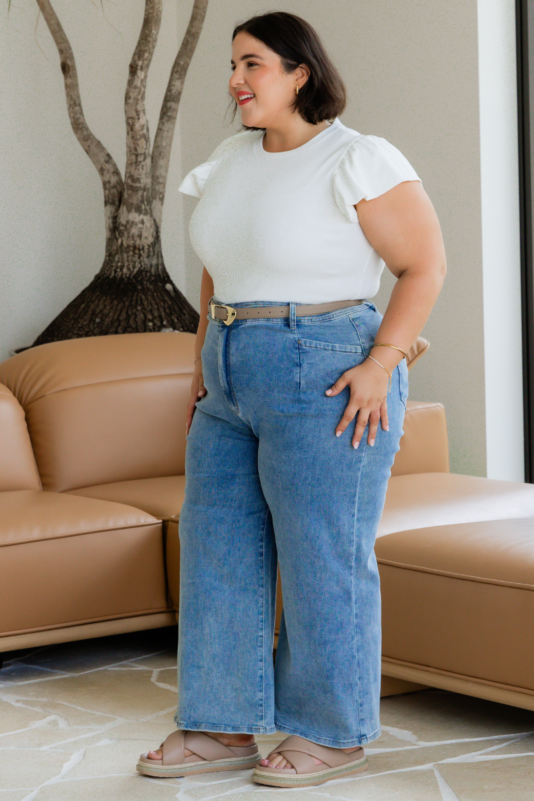 Agnes Frill Tank White