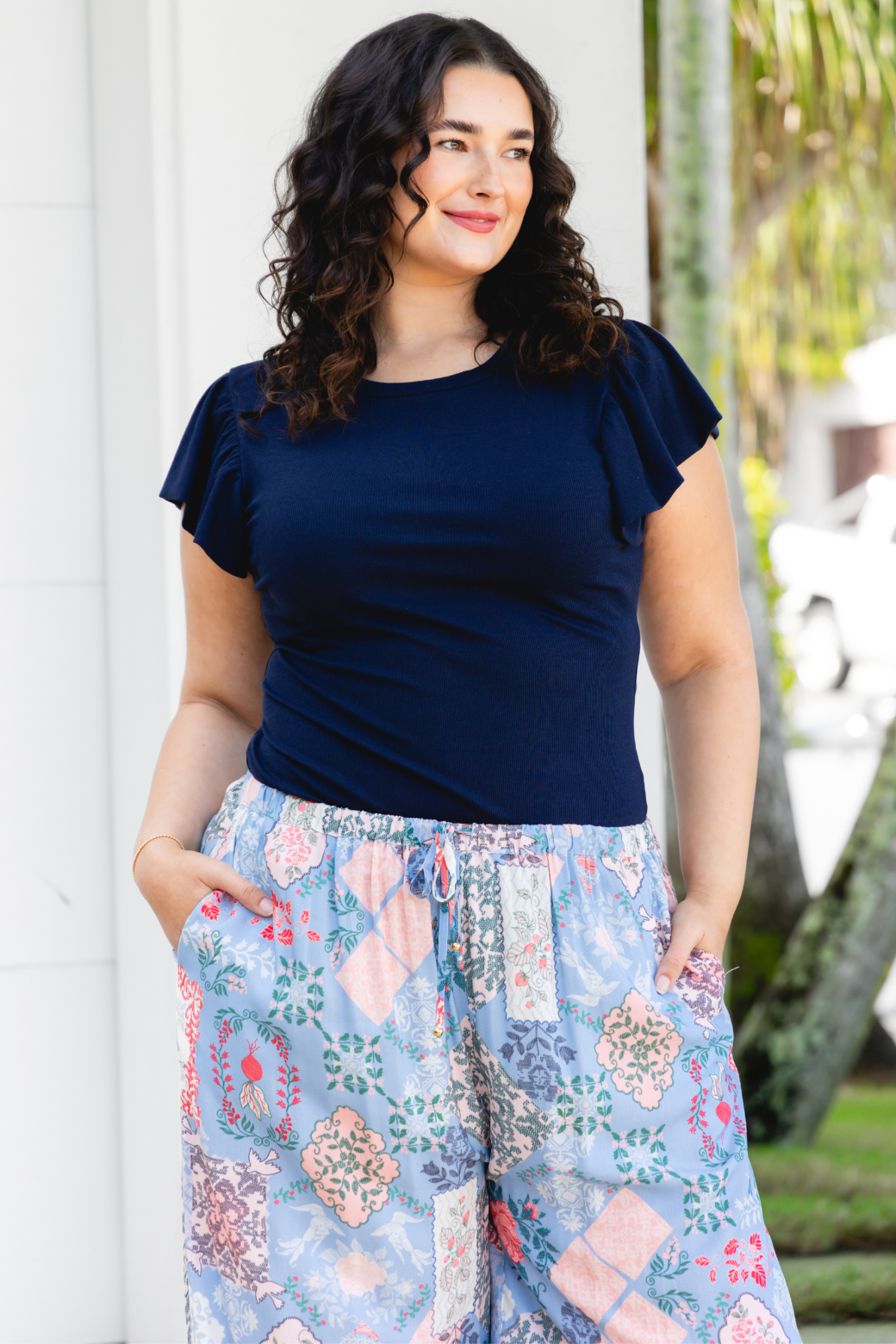 Agnes Frill Tank Navy
