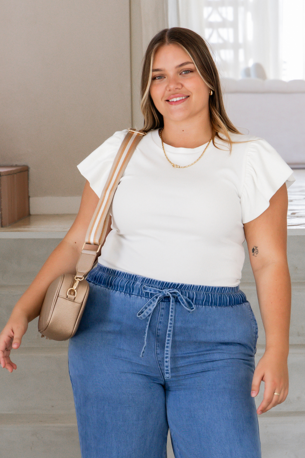 Agnes Frill Tank White