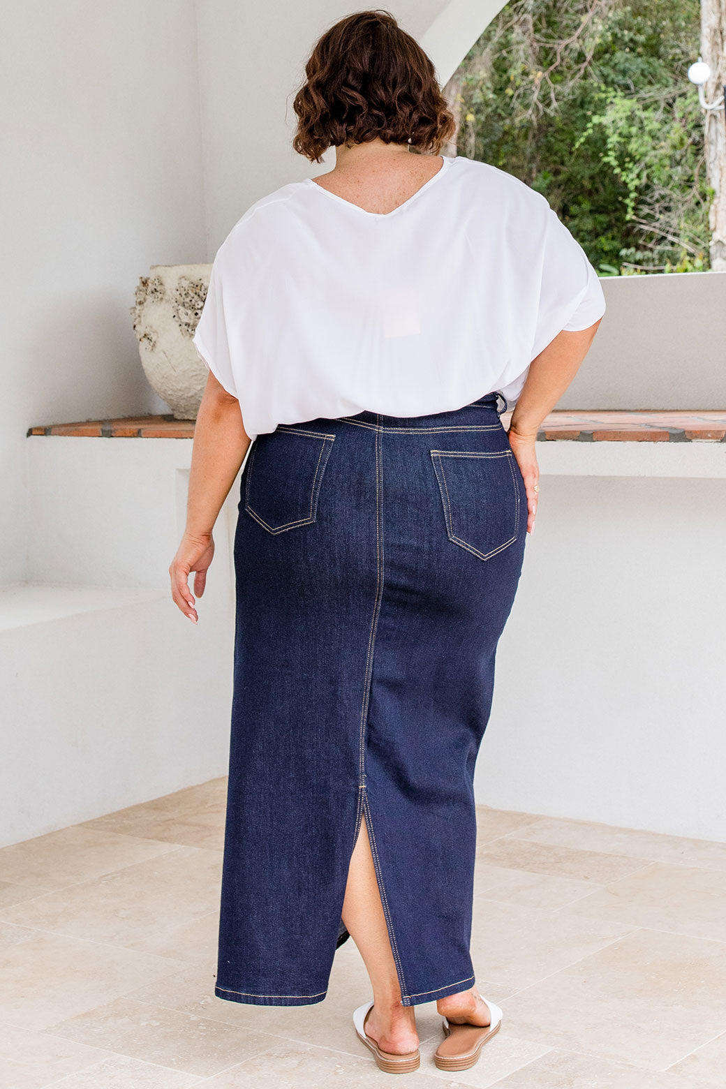 Alana Denim Maxi Skirt Dark Indigo Wash