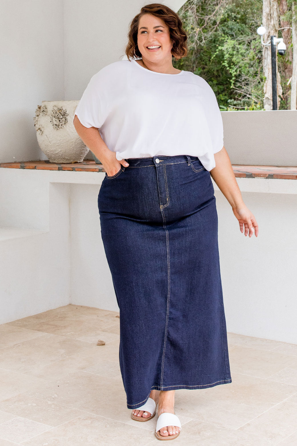 Plus Size Mid Length Denim Skirts 2018 Long Denim Skirt Size 18