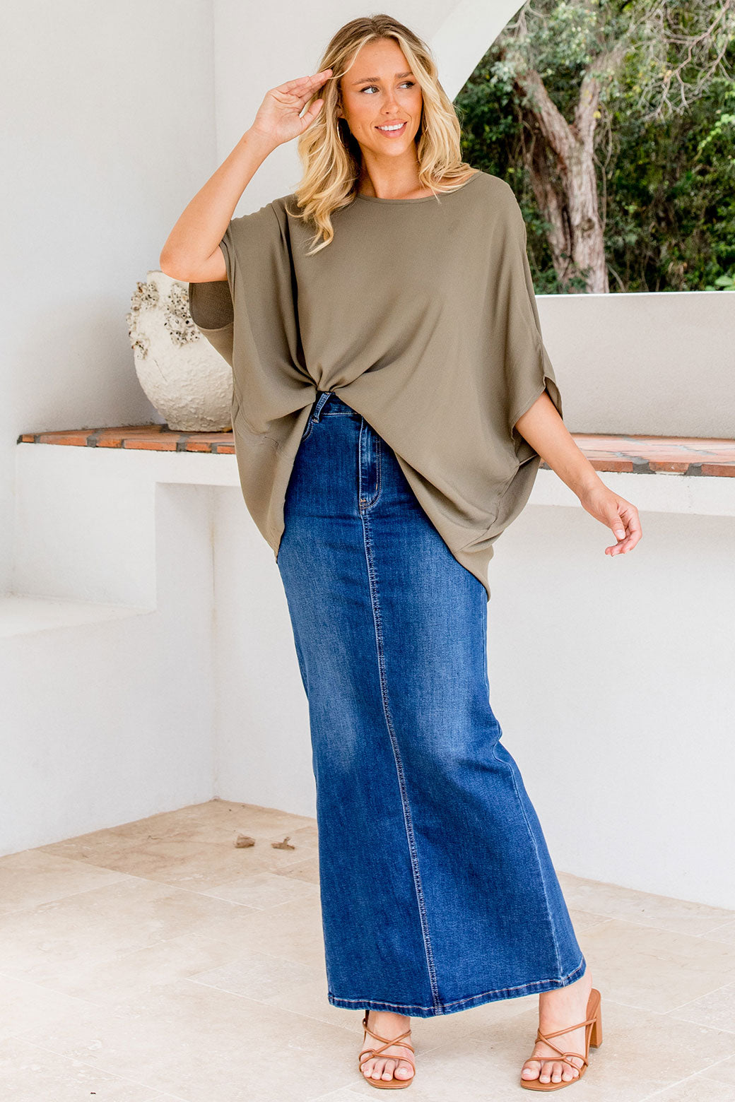 Denim skirt zippay sale