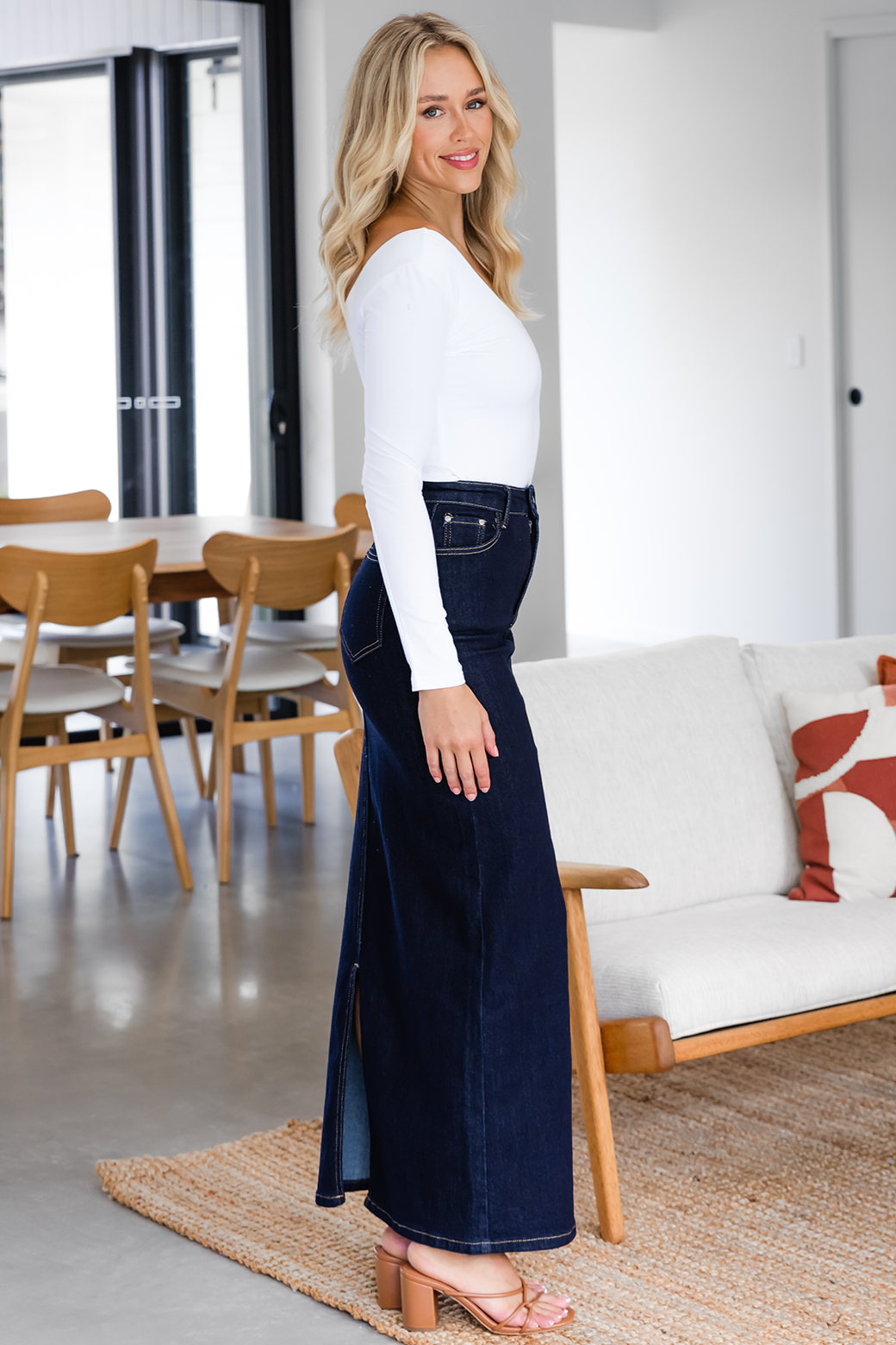 Alana Denim Maxi Skirt Dark Indigo Wash