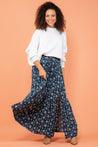 Alani Maxi Skirt Autumn Floral Print Blue Multi