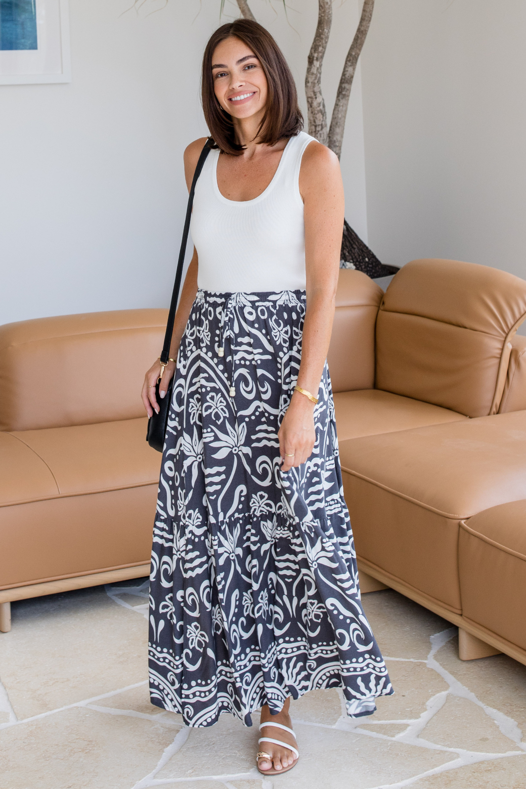 Alannah Maxi Skirt Isla Print Charcoal