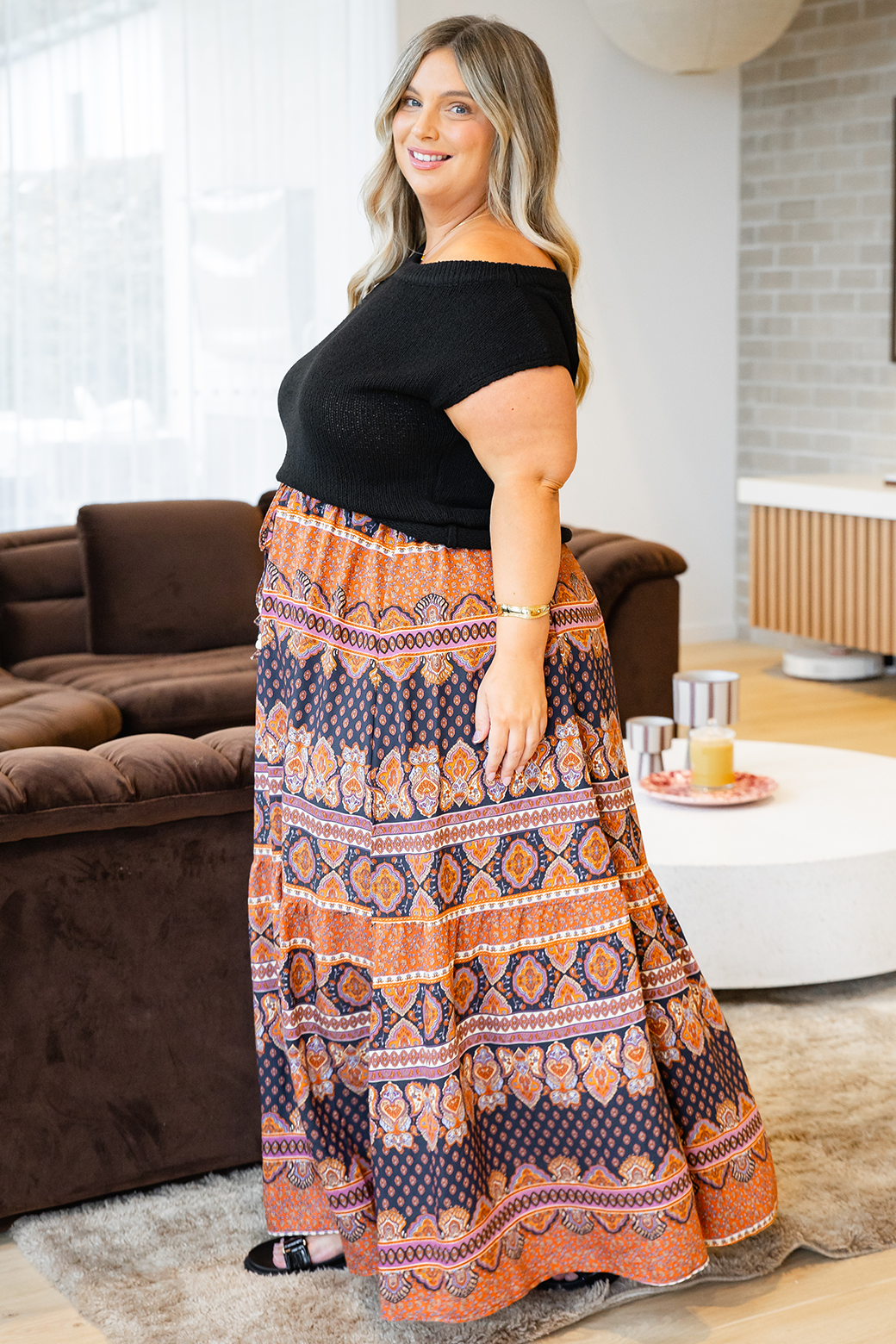 Alannah Maxi Skirt Lily Print Slate