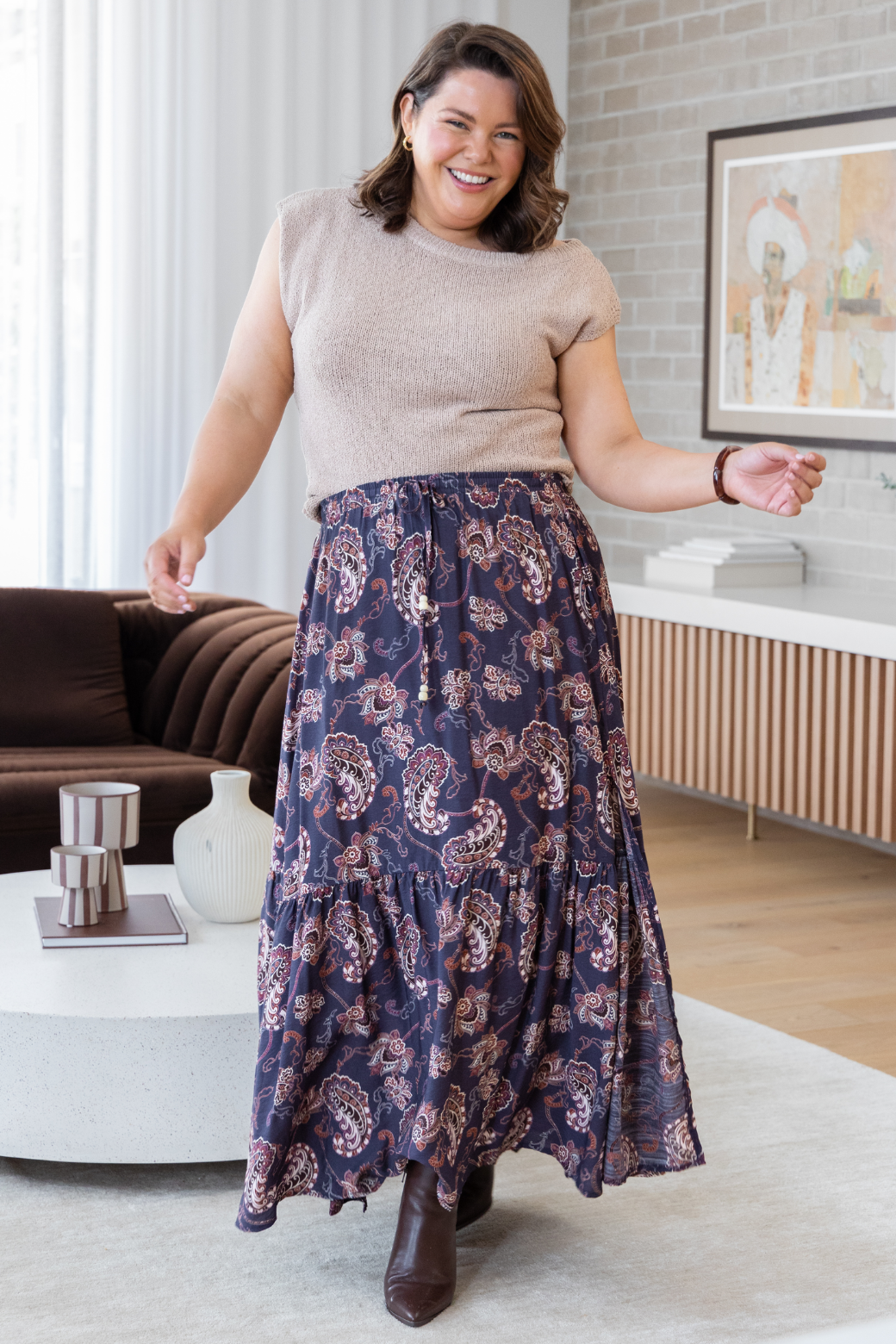 Alannah Maxi Skirt Pagonia Print Slate