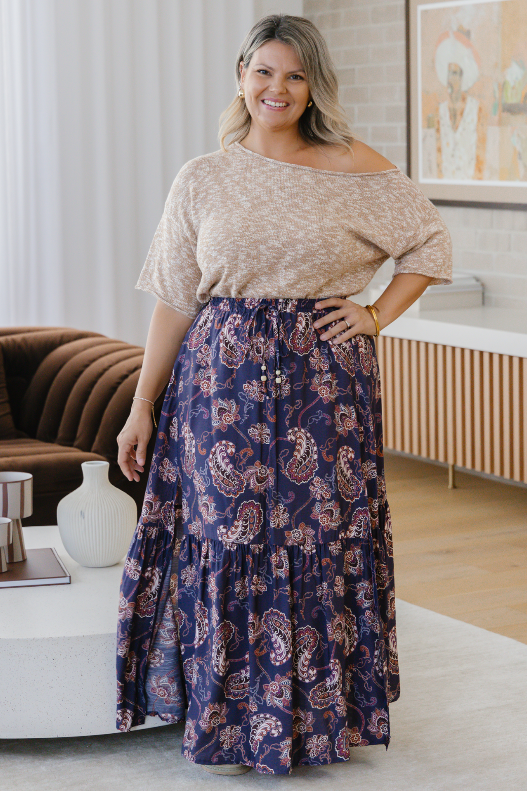 Alannah Maxi Skirt Pagonia Print Slate