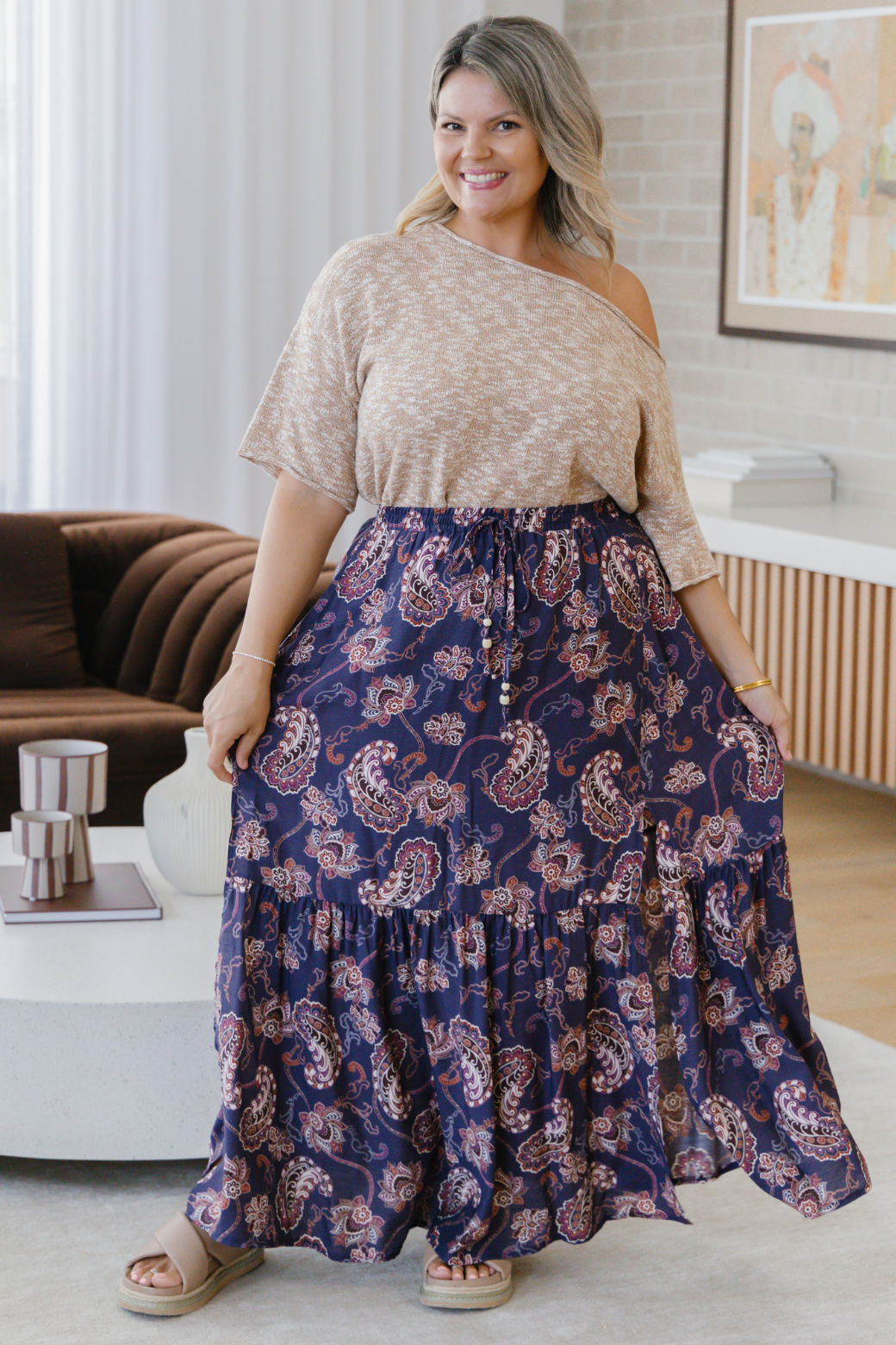 Alannah Maxi Skirt Pagonia Print Slate