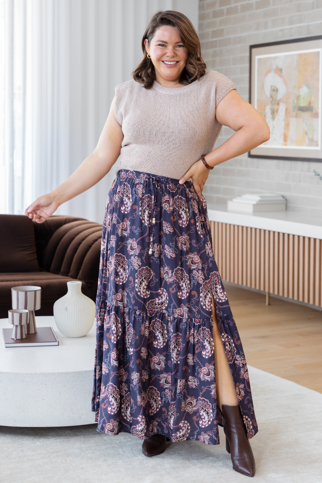 Alannah Maxi Skirt Pagonia Print Slate