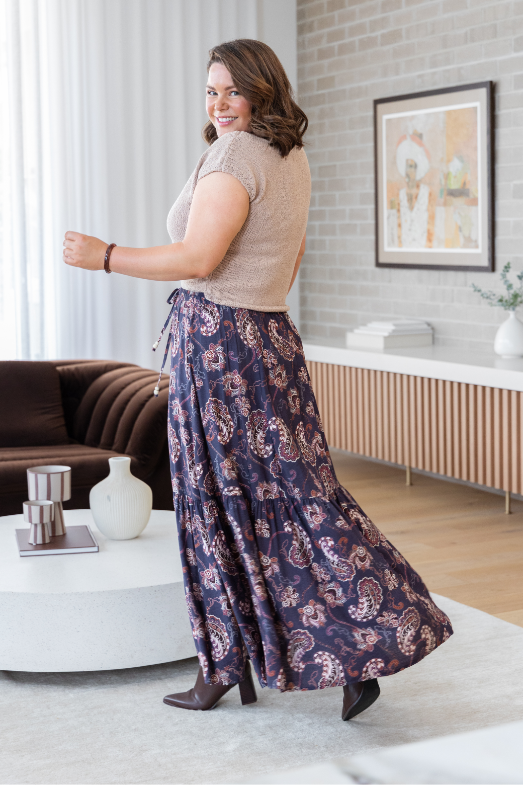 Alannah Maxi Skirt Pagonia Print Slate