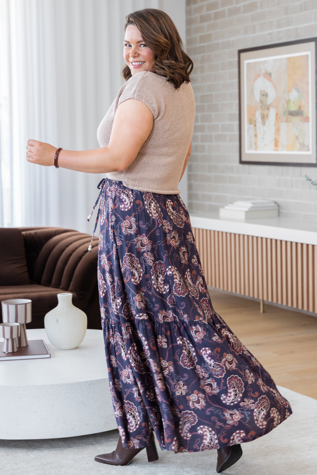Alannah Maxi Skirt Pagonia Print Slate