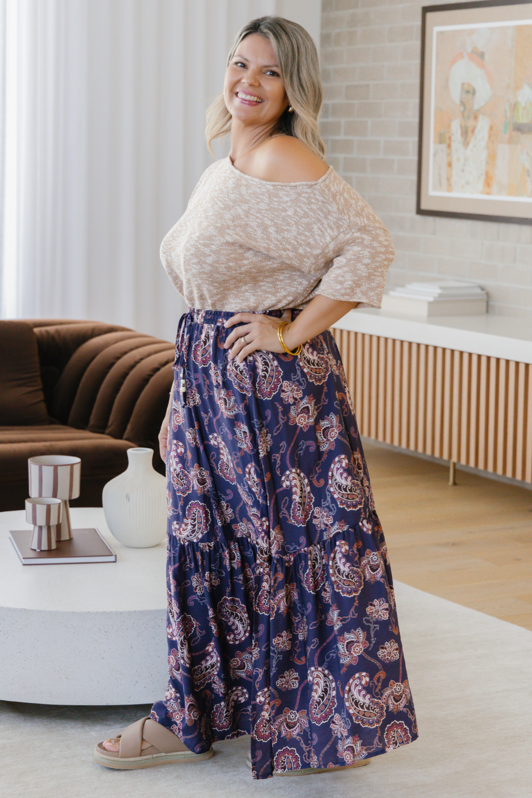 Alannah Maxi Skirt Pagonia Print Slate