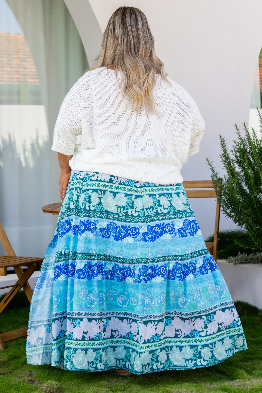 Alannah Skirt Peace Print Blue