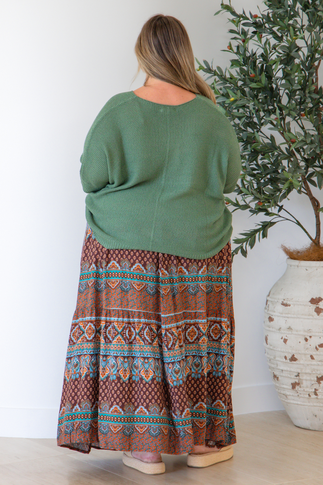 Alannah Maxi Skirt Lily Print Chocolate