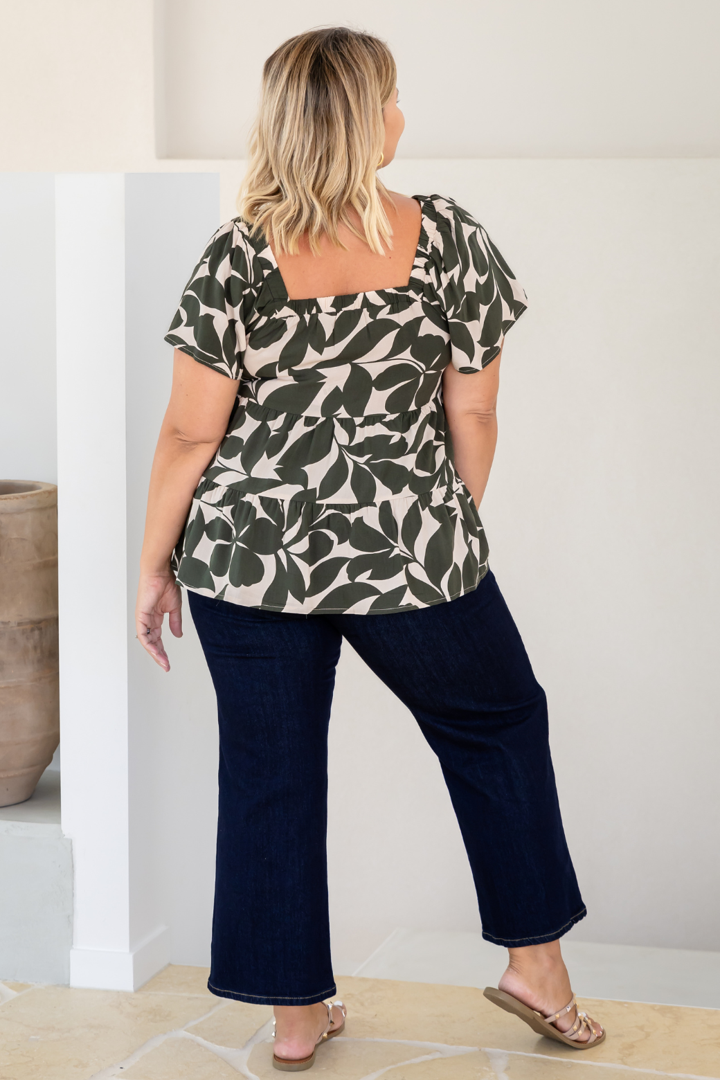 Alexandria Top Charlize Print Olive