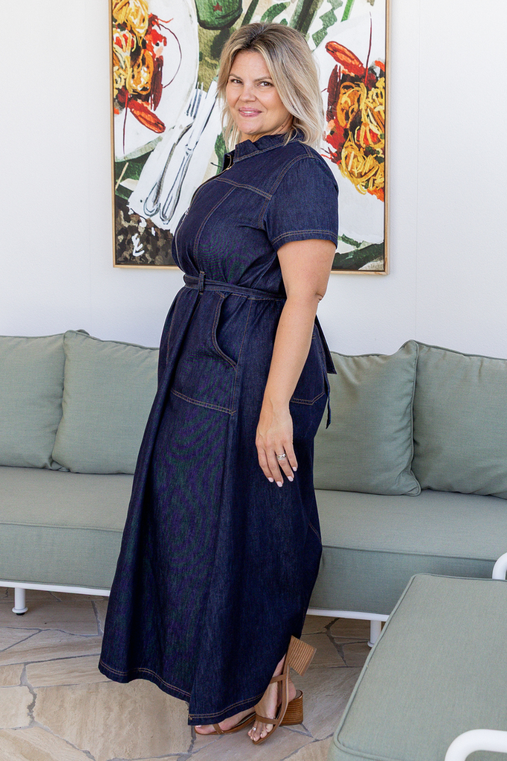 Allison Maxi Denim Dress Indigo