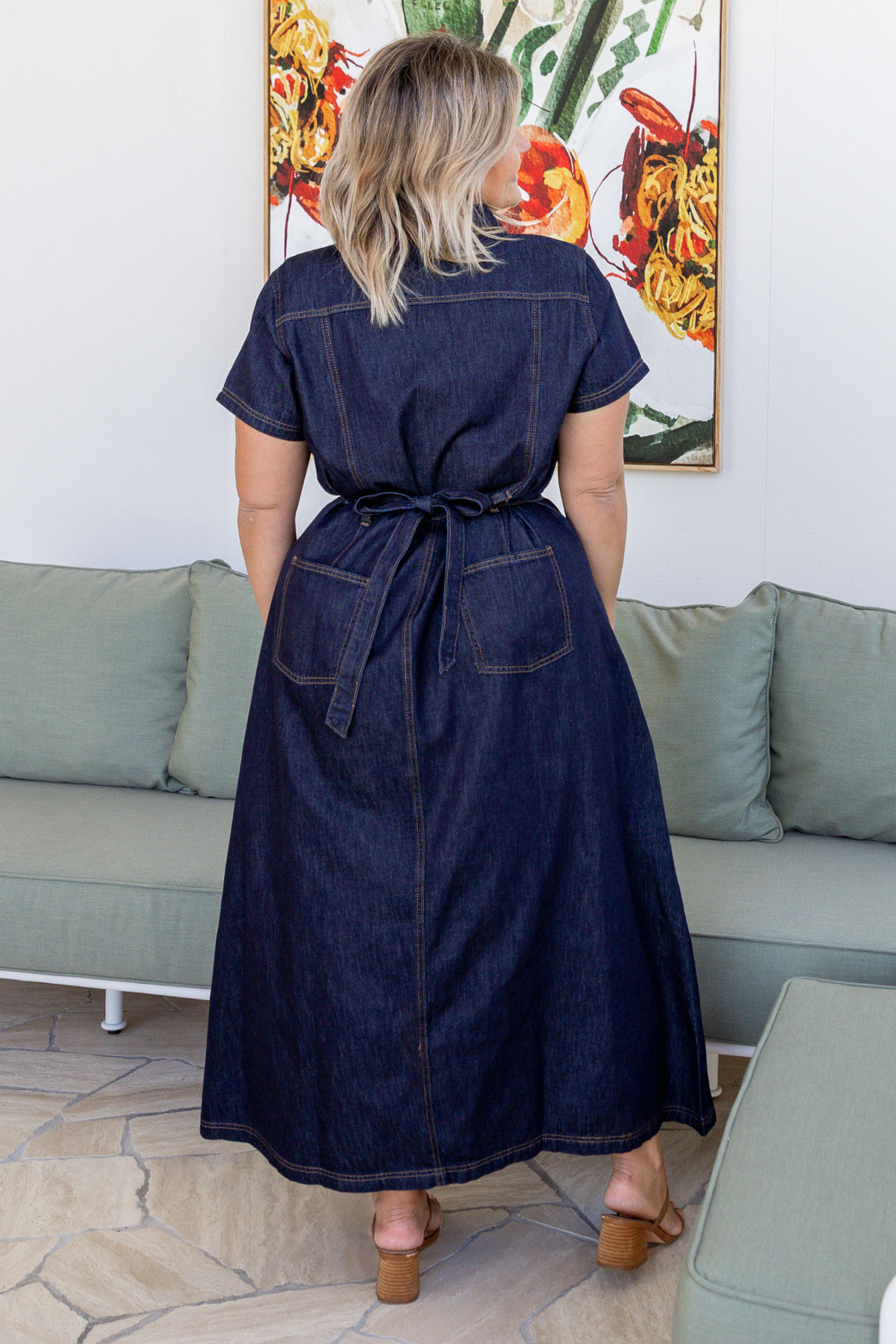 Allison Maxi Denim Dress Indigo