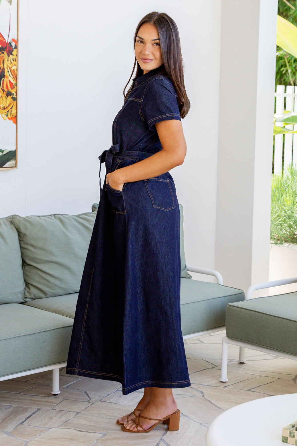 Allison Maxi Denim Dress Indigo
