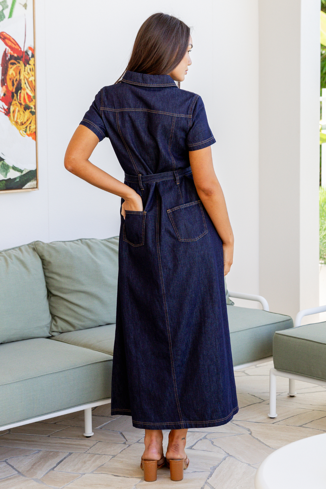 Allison Maxi Denim Dress Indigo