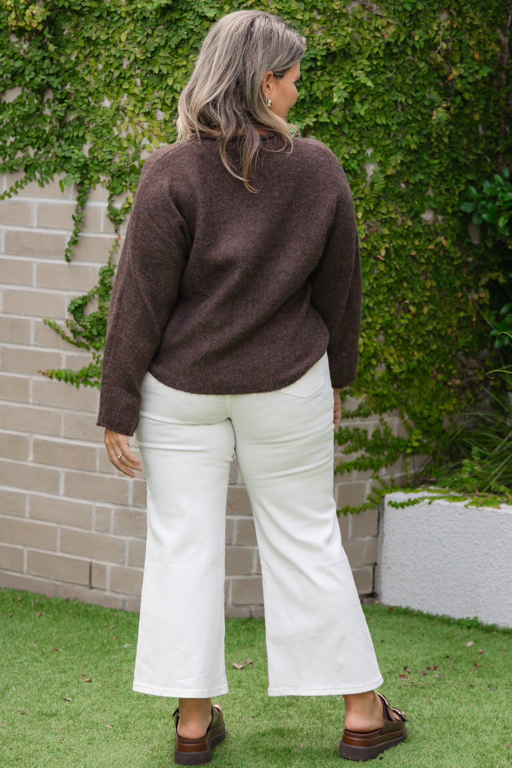 Amy Crop Knit Dark Chocolate
