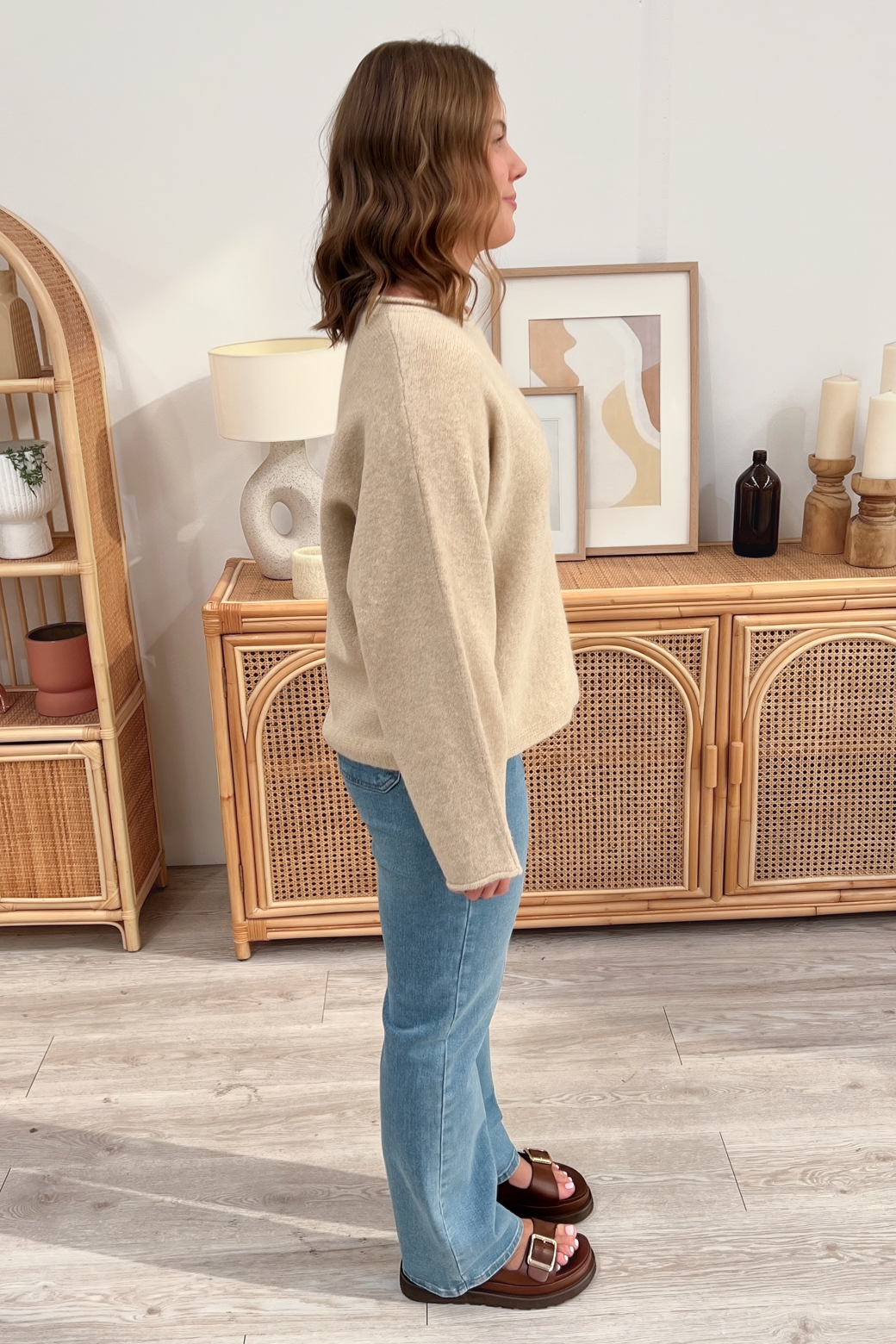 Amy Crop Knit Latte