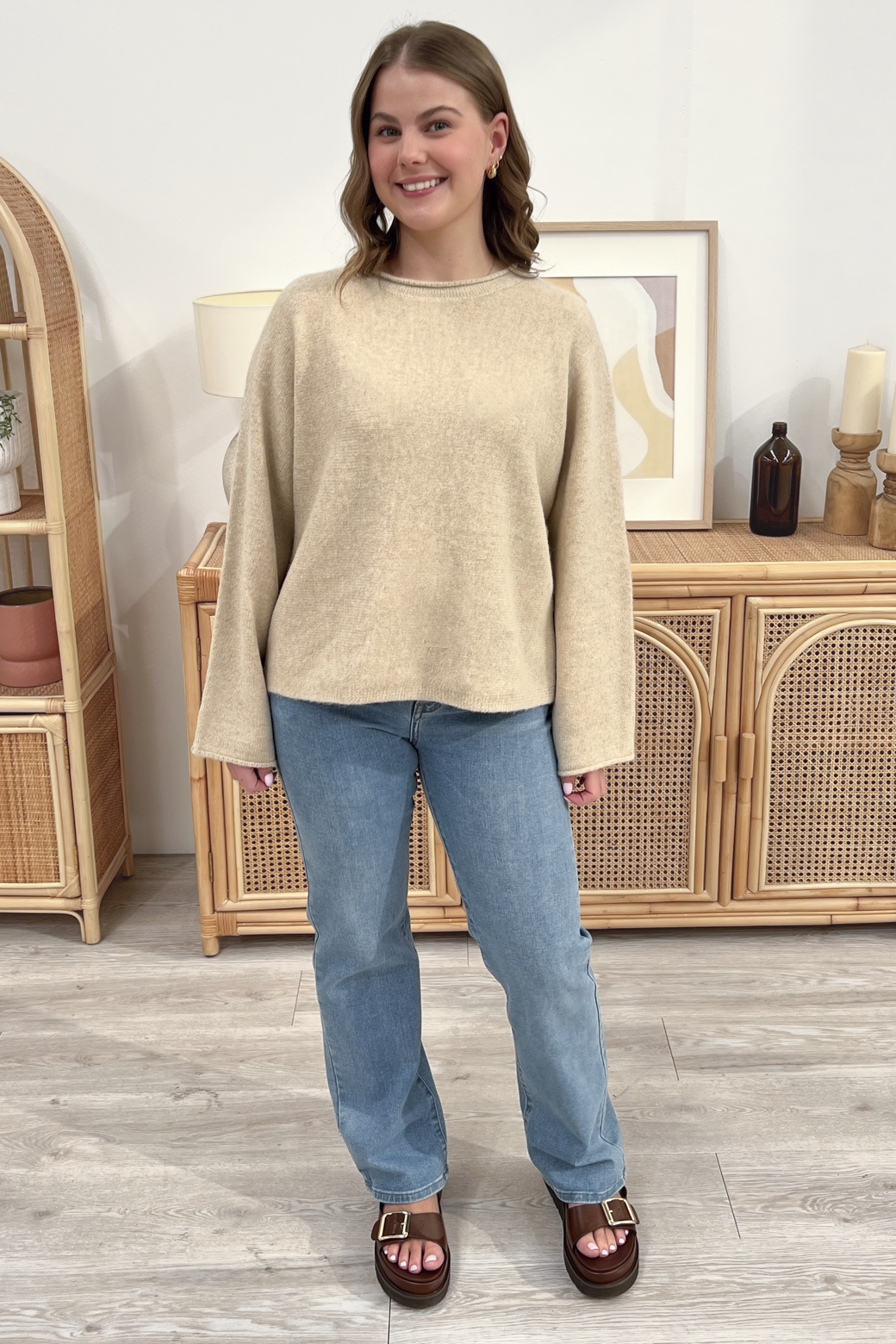 Amy Crop Knit Latte