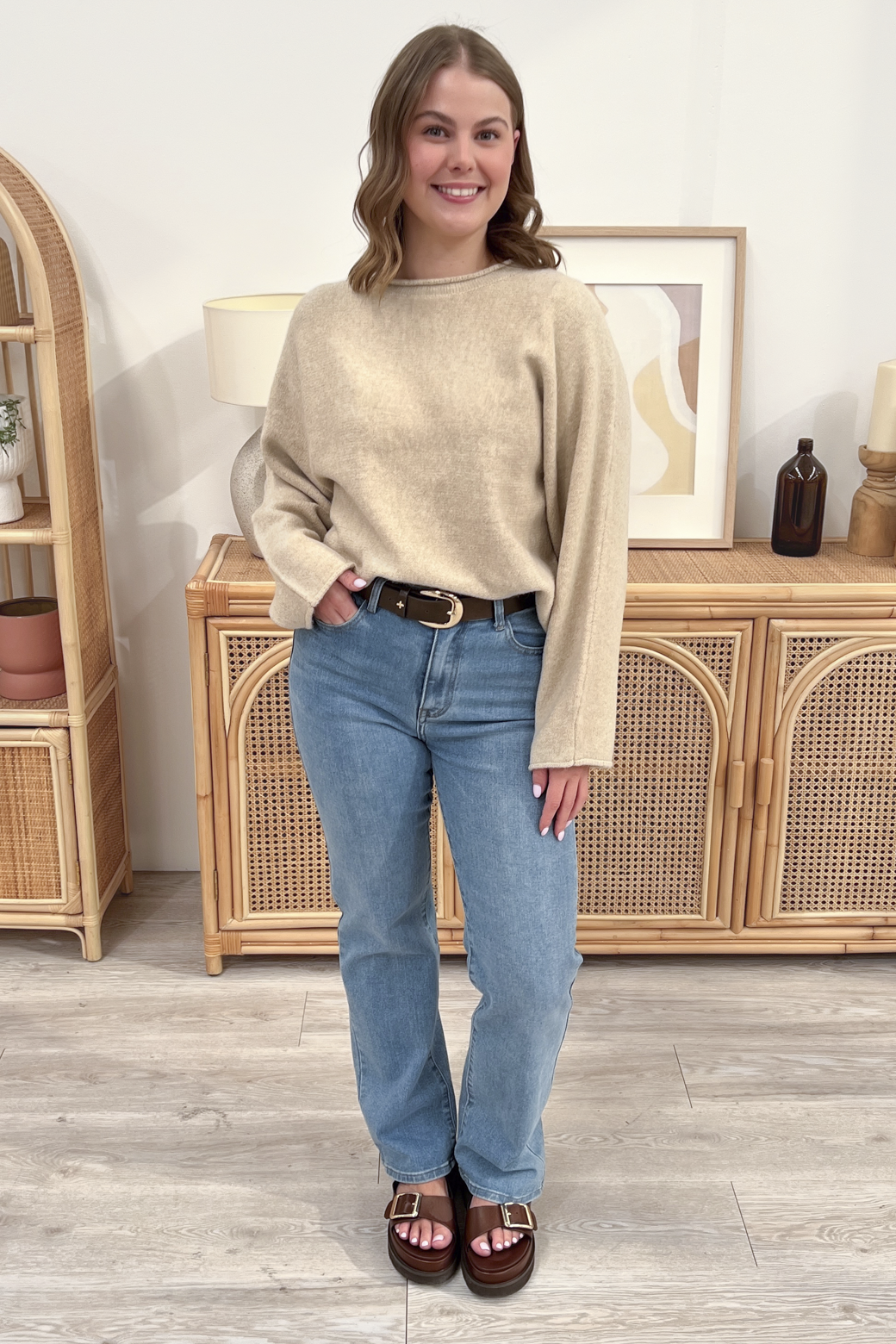 Amy Crop Knit Latte
