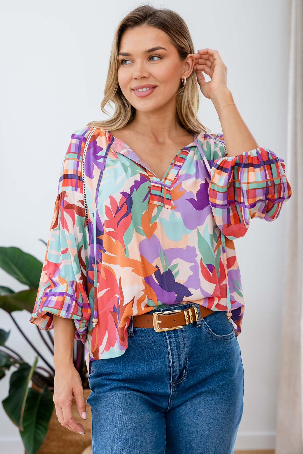 Final Sale l Angela Blouse Phoenix Multi