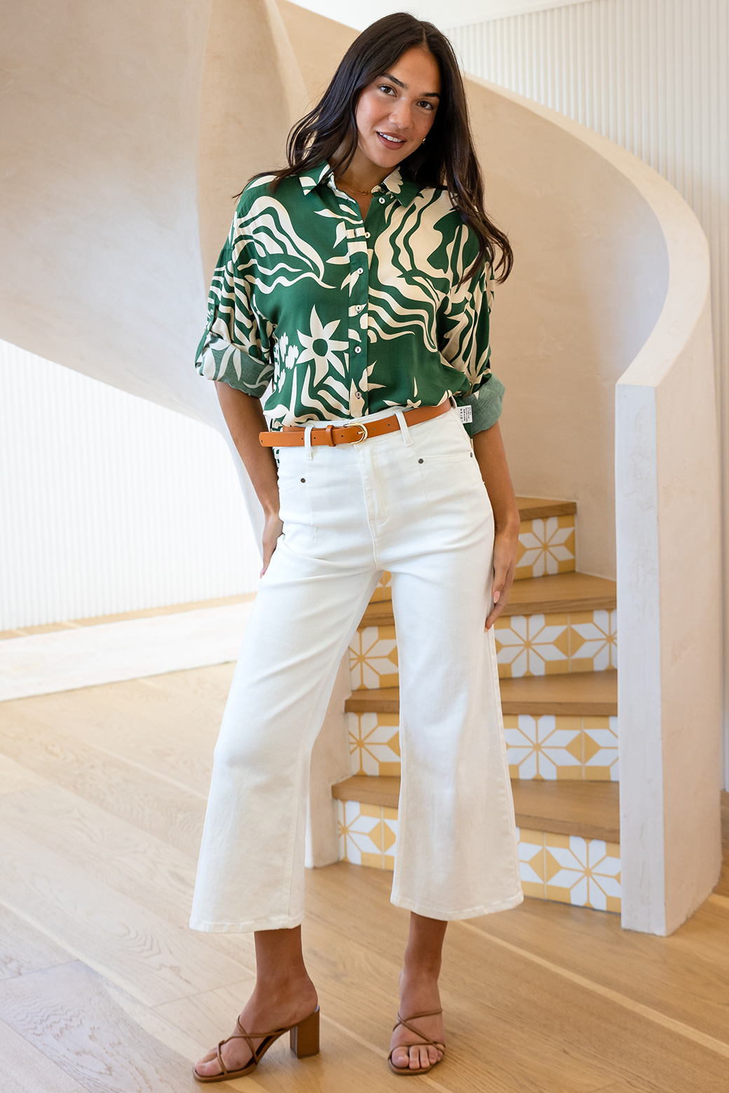 Final Sale | Anita Top Alicen Print Green