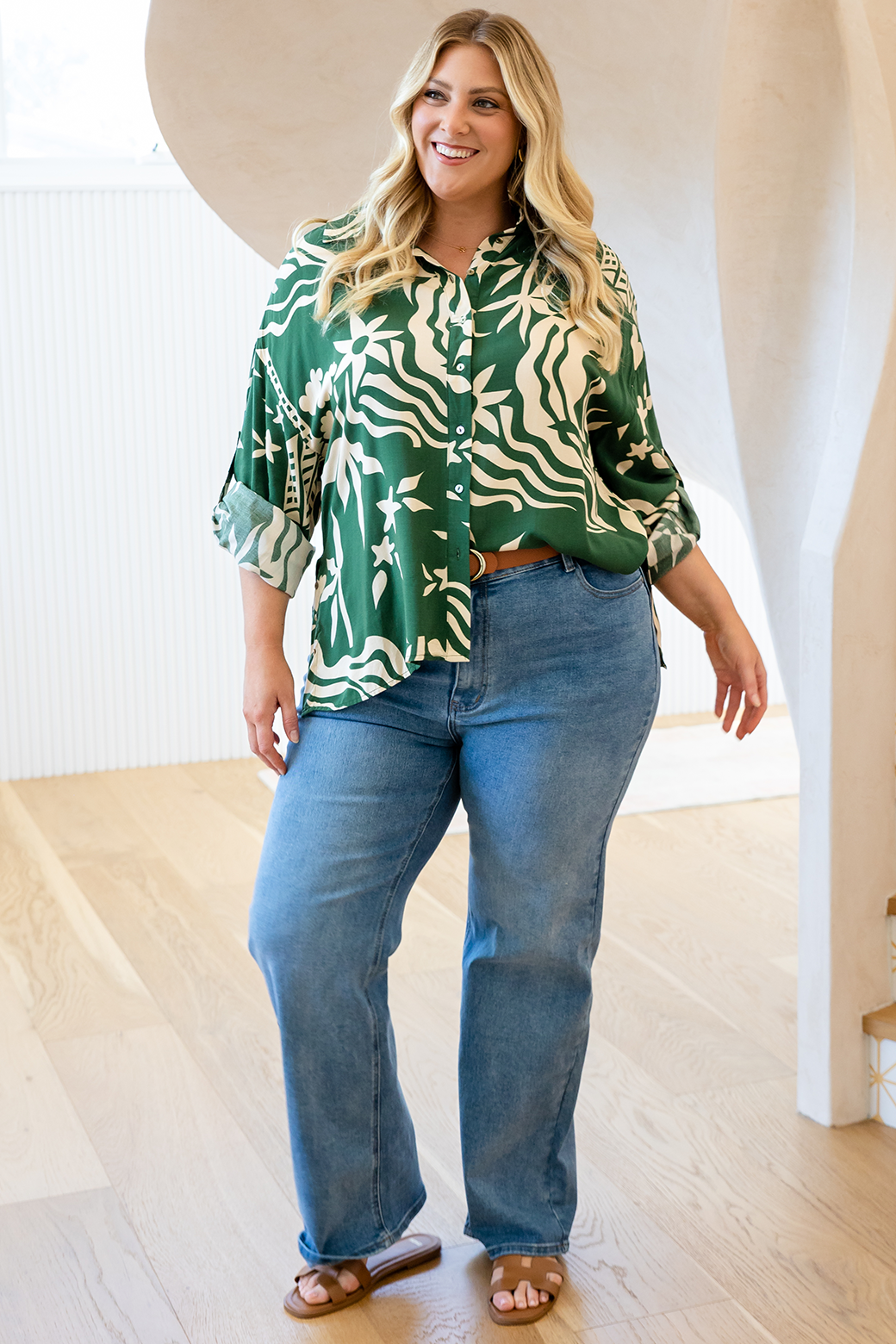 Final Sale | Anita Top Alicen Print Green