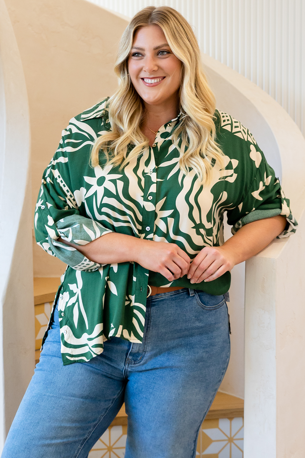 Final Sale | Anita Top Alicen Print Green