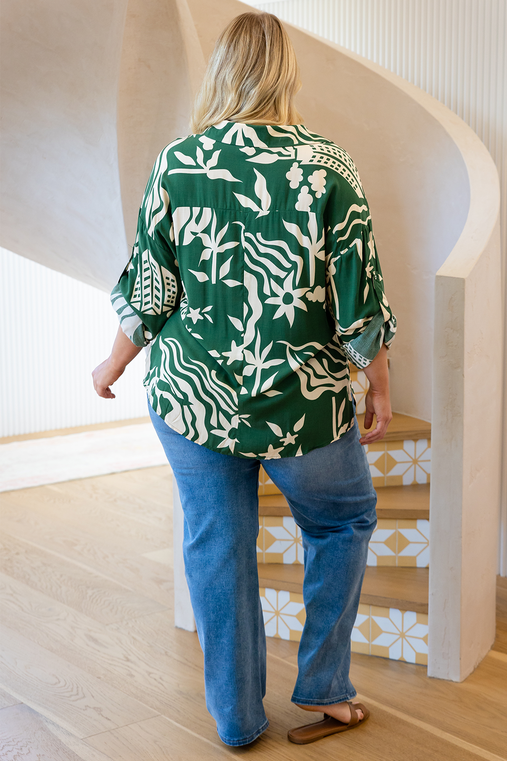 Final Sale | Anita Top Alicen Print Green