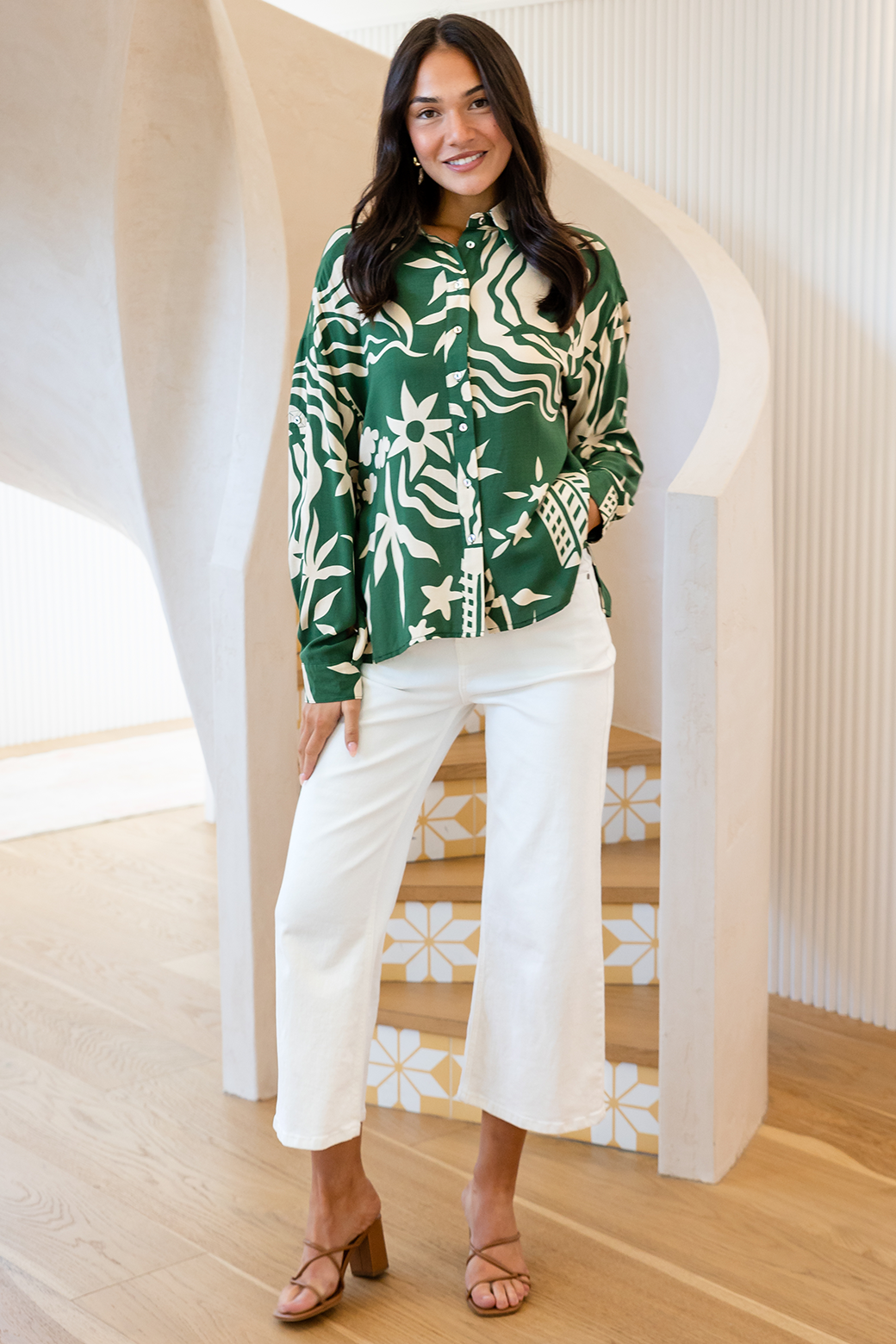 Final Sale | Anita Top Alicen Print Green