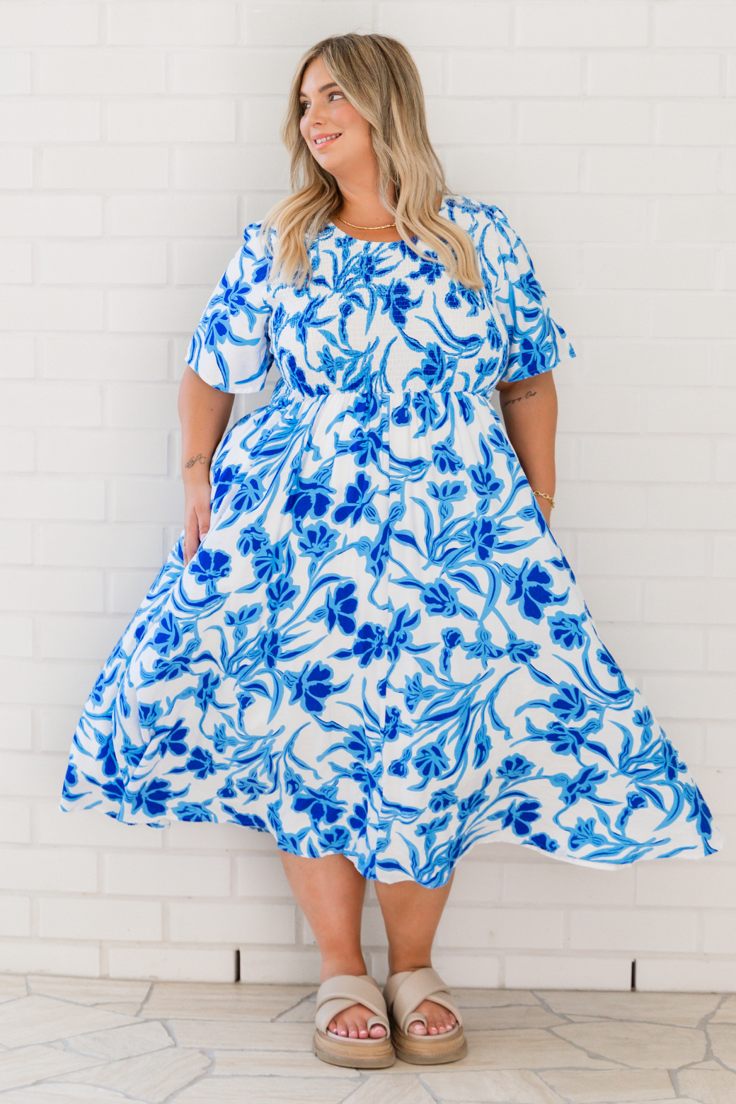 Annalee Midi Dress Hudson Print