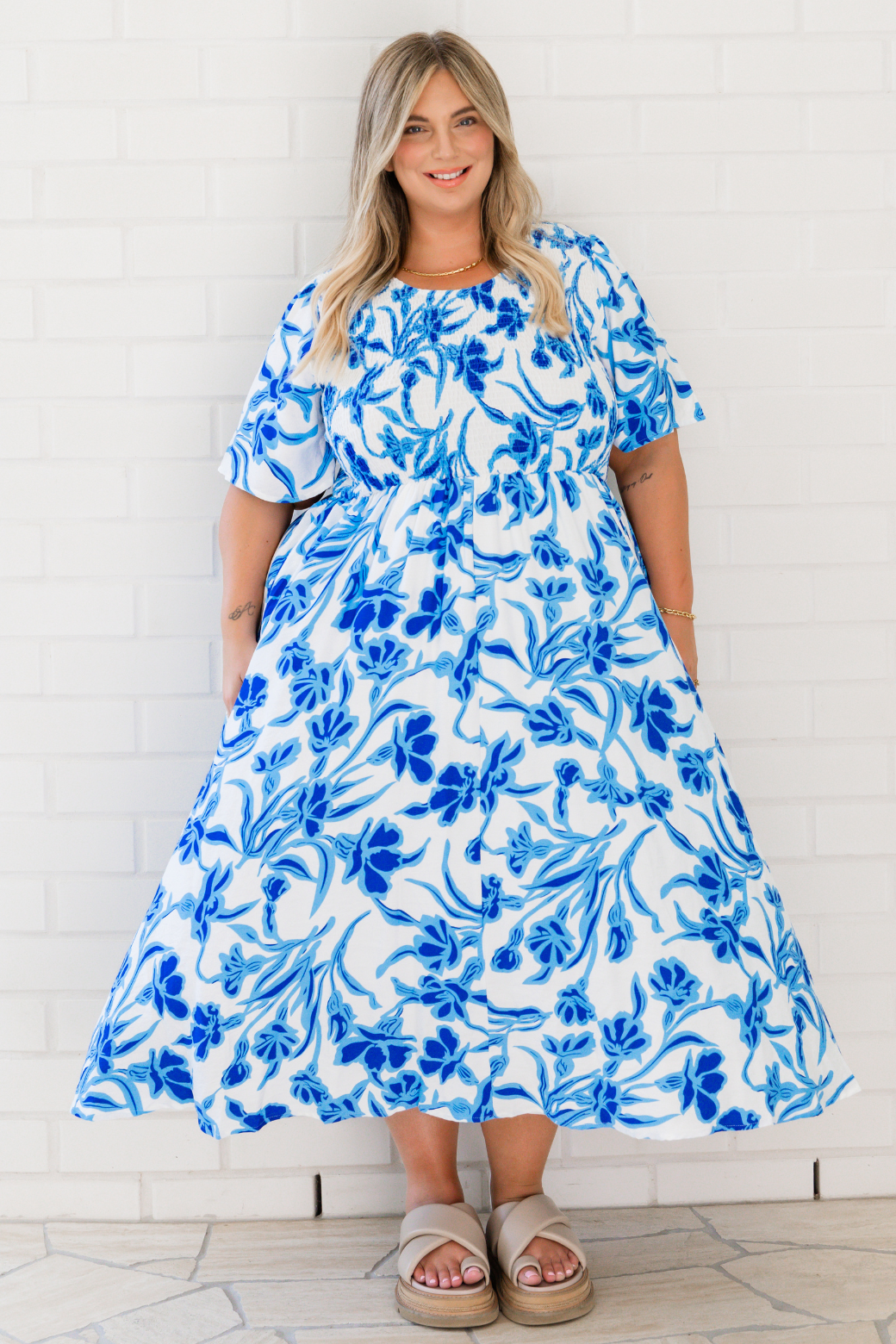 Annalee Midi Dress Hudson Print