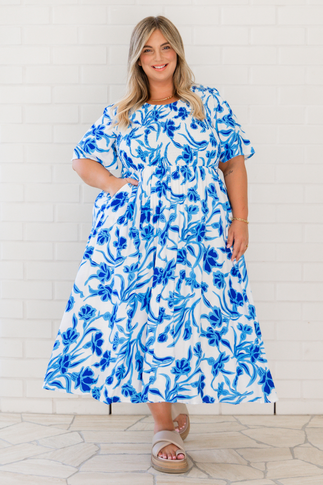 Annalee Midi Dress Hudson Print