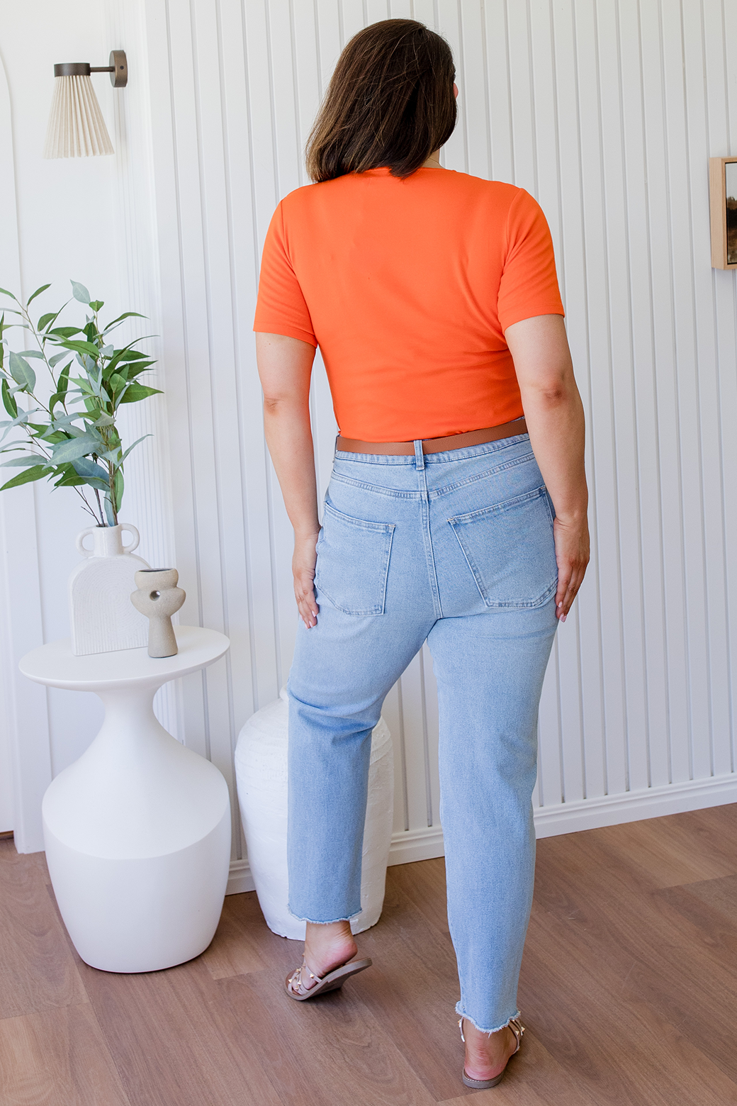 Final Sale | Annie Twist Tee Orange