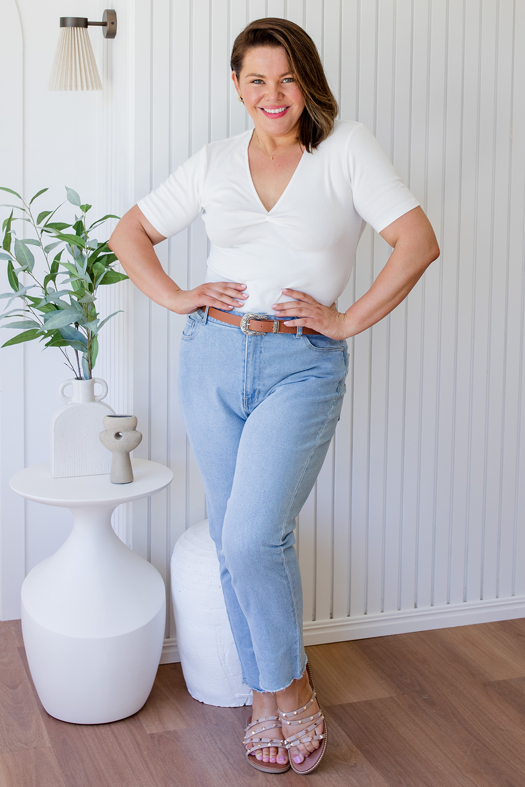 Final Sale | Annie Twist Tee White
