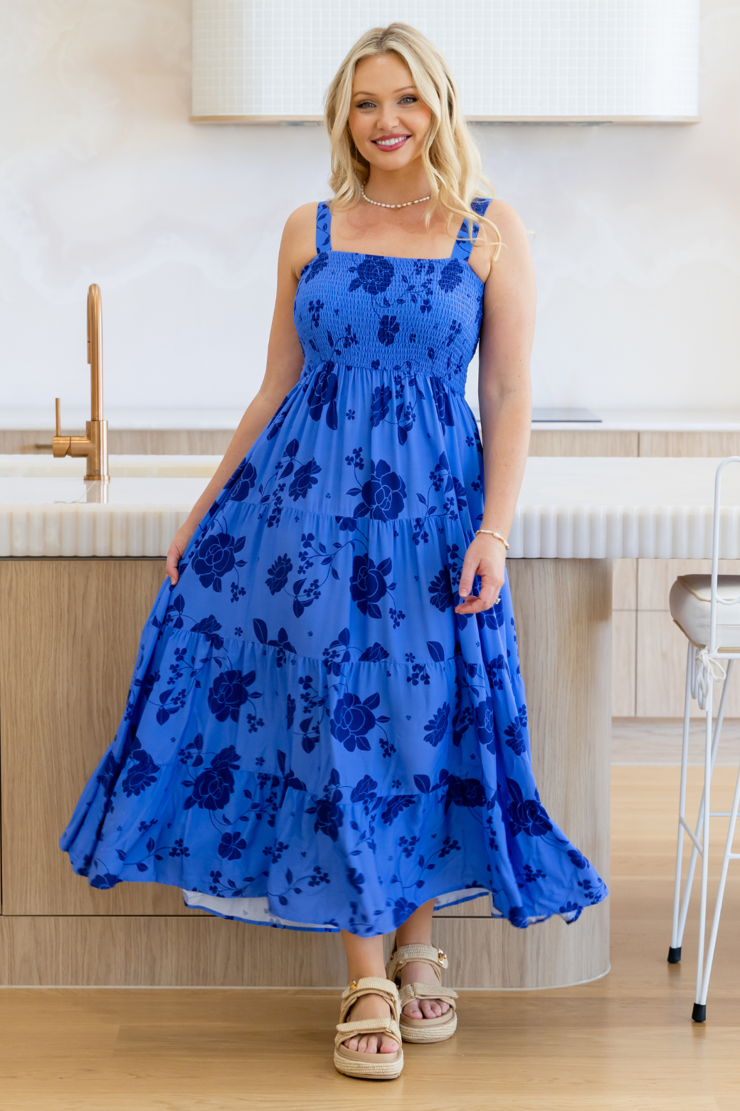 April Maxi Dress Miley Print Blue