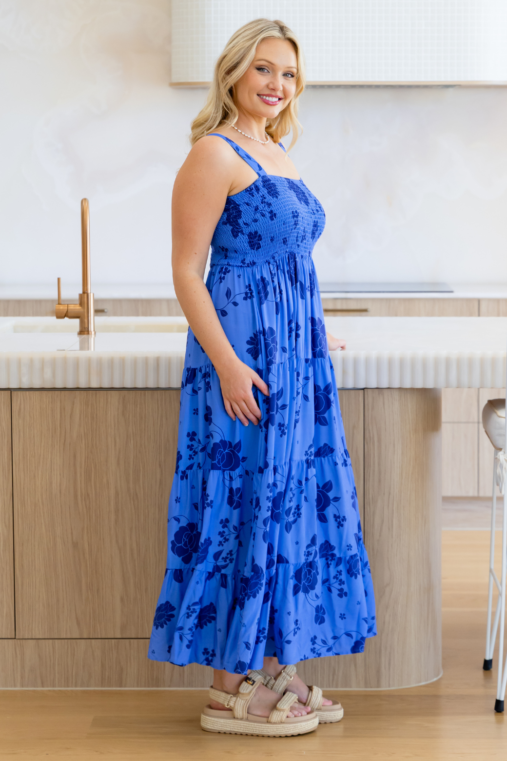 April Maxi Dress Miley Print Blue