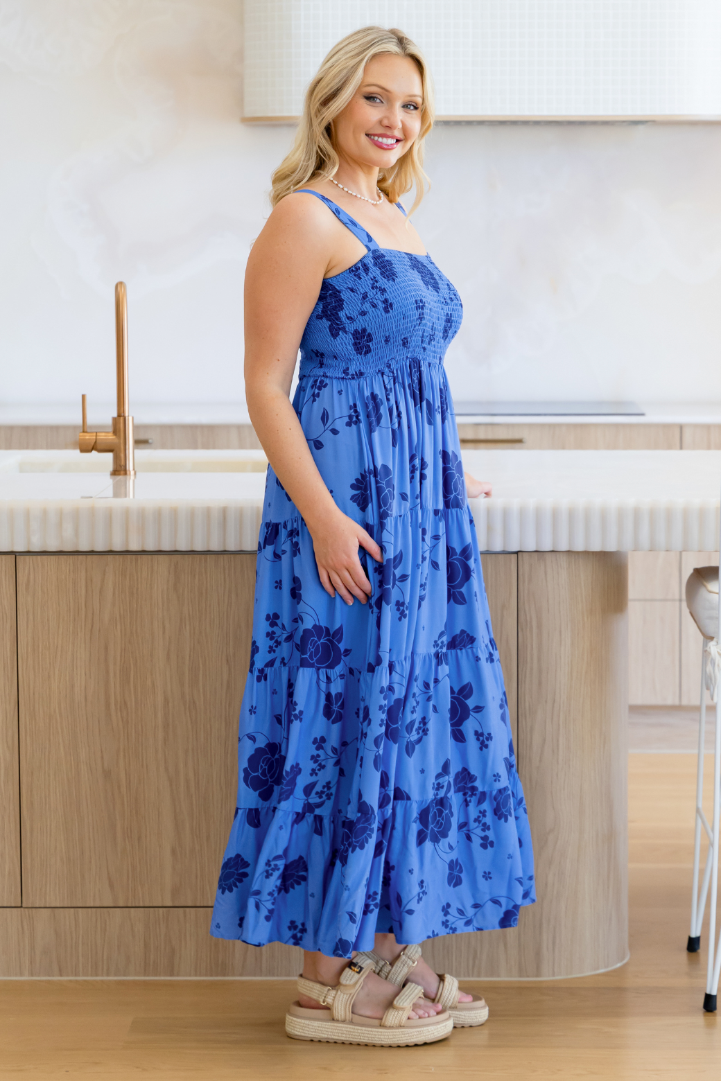 Final Sale | April Maxi Dress Miley Print Blue