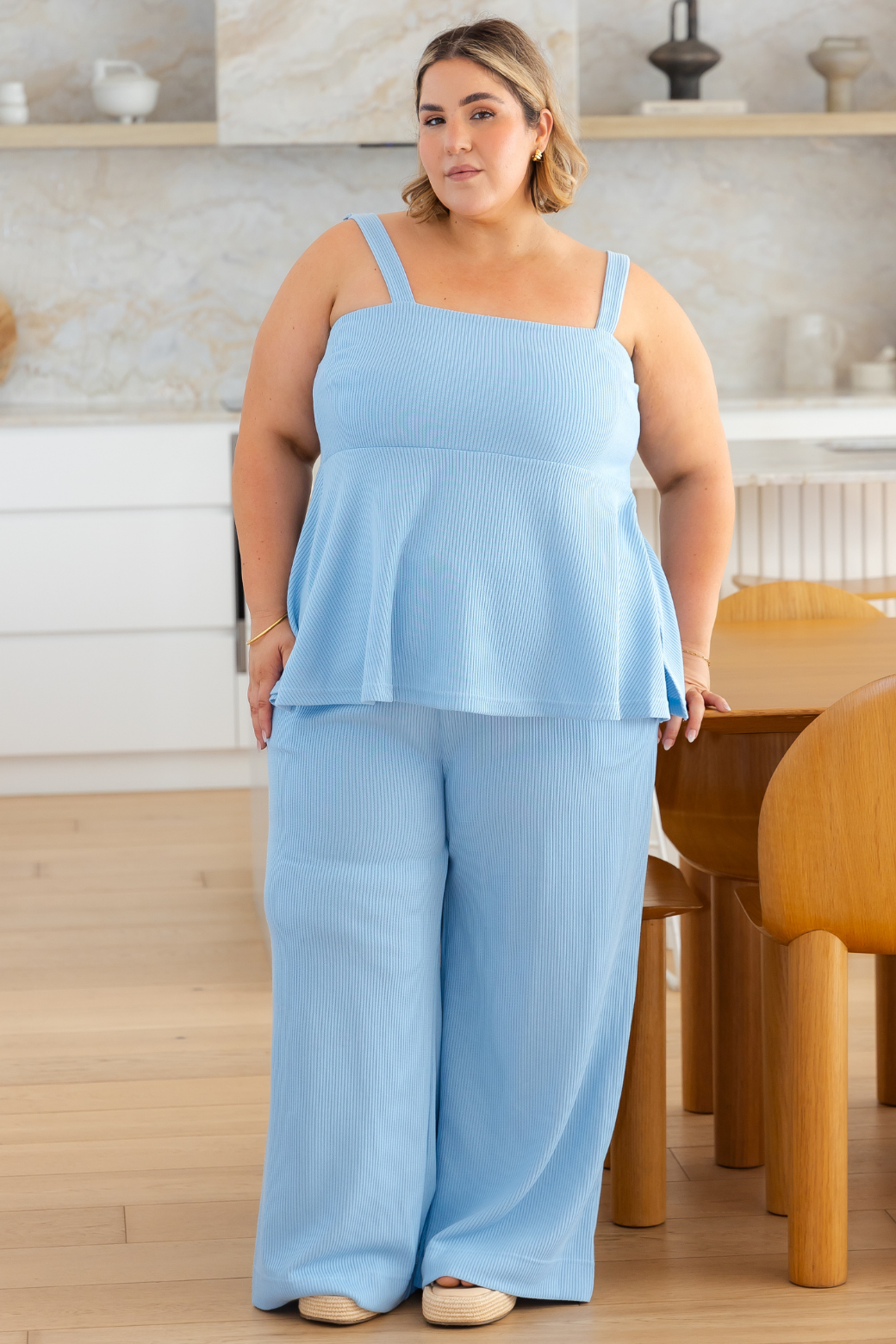 Archie Knit Pant Sky Blue